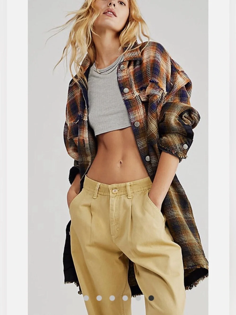 Free people Anneli Plaid Shirt Jacket